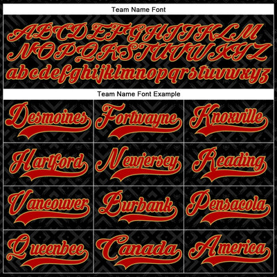 Custom Black Red-Old Gold 3D Pattern Native Americans Tribal Indigenous People Hockey Lace Neck Jersey