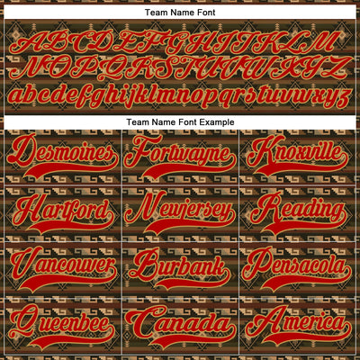 Custom Black Red-Old Gold 3D Pattern Native Americans Tribal Indigenous People Hockey Lace Neck Jersey