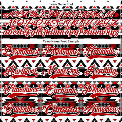 Custom Red Black-White 3D Pattern Native Americans Tribal Indigenous People Hockey Lace Neck Jersey