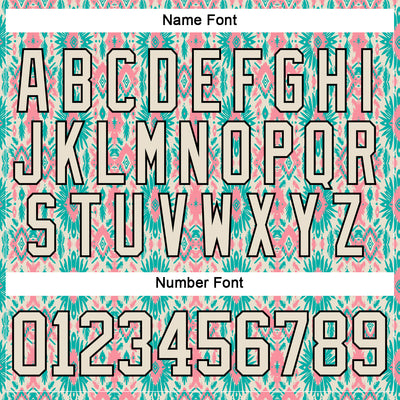 Custom Cream Green Black-Medium Pink 3D Pattern Native Americans Tribal Indigenous People Hockey Lace Neck Jersey