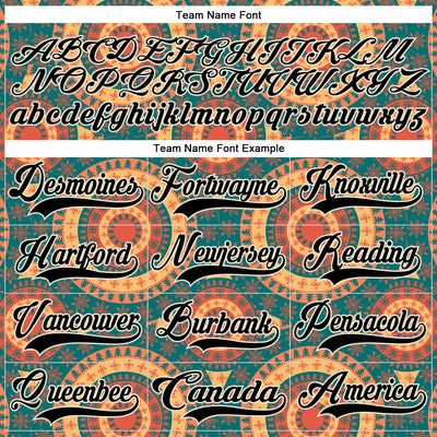 Custom Black Green Orange-Cream 3D Pattern Native Americans Tribal Indigenous People Hockey Lace Neck Jersey