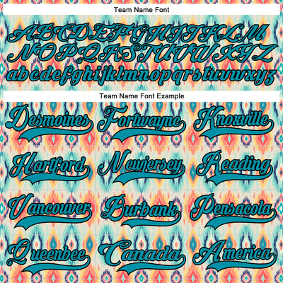 Custom Cream Teal Orange-Black 3D Pattern Native Americans Tribal Indigenous People Hockey Lace Neck Jersey