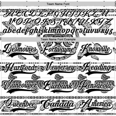 Custom White Black 3D Pattern Native Americans Tribal Indigenous People Hockey Lace Neck Jersey