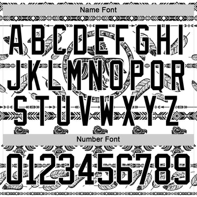 Custom White Black 3D Pattern Native Americans Tribal Indigenous People Hockey Lace Neck Jersey