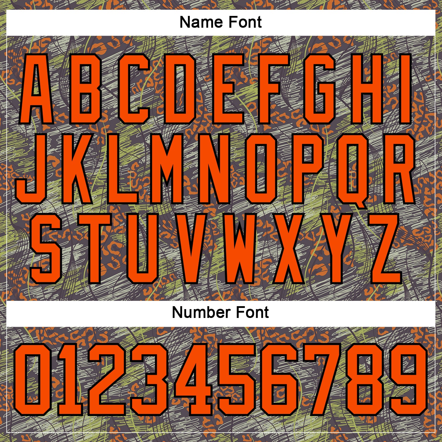 Custom Camo Orange-Black 3D Camouflage Grunge Leopard Hockey Lace Neck Jersey