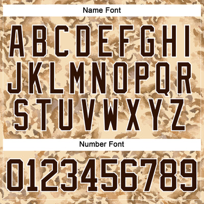 Custom Camo Brown-White 3D Camouflage Grunge Desert Hockey Lace Neck Jersey