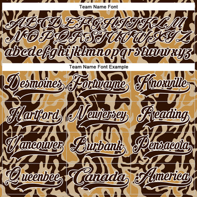 Custom Camo Brown-White 3D Camouflage Hockey Lace Neck Jersey