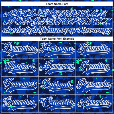 Custom Camo Thunder Blue Navy Green-White 3D Camouflage Flame Hockey Lace Neck Jersey