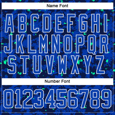 Custom Camo Thunder Blue Navy Green-White 3D Camouflage Flame Hockey Lace Neck Jersey