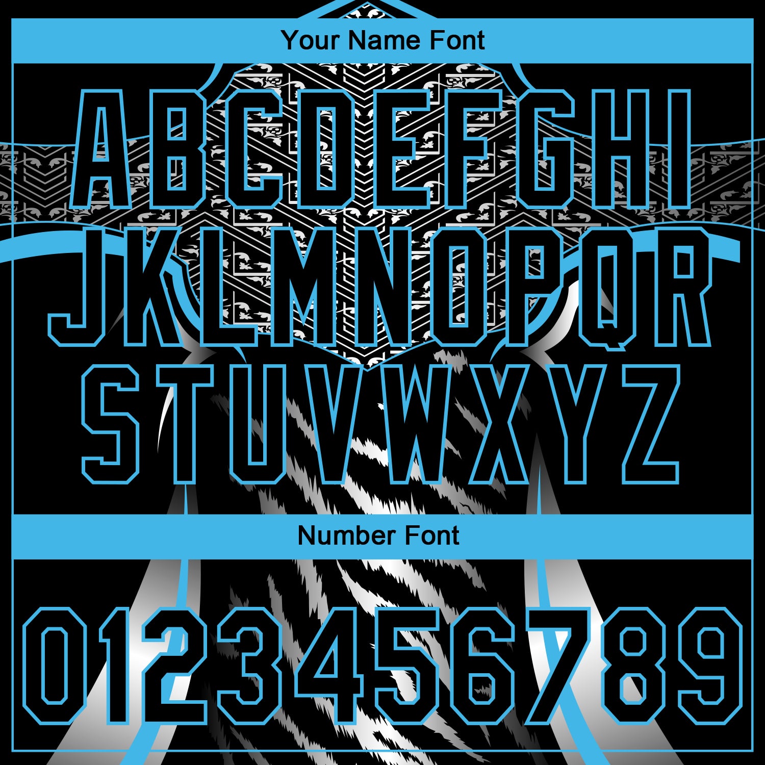 Custom Stitched Black Sky Blue-White E-sports Pattern Pullover Sweatshirt Hoodie