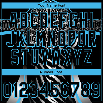 Custom Stitched Black Sky Blue-White E-sports Pattern Pullover Sweatshirt Hoodie