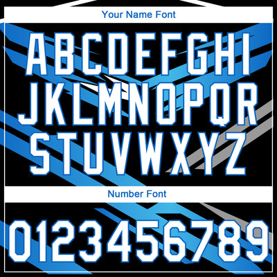 Custom Stitched Black White-Sky Blue E-sports Pattern Pullover Sweatshirt Hoodie