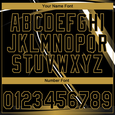 Custom Stitched Black Old Gold-White E-sports Pattern Pullover Sweatshirt Hoodie