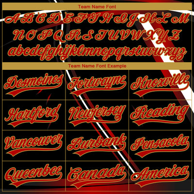 Custom Stitched Black Red Old Gold-White E-sports Pattern Pullover Sweatshirt Hoodie