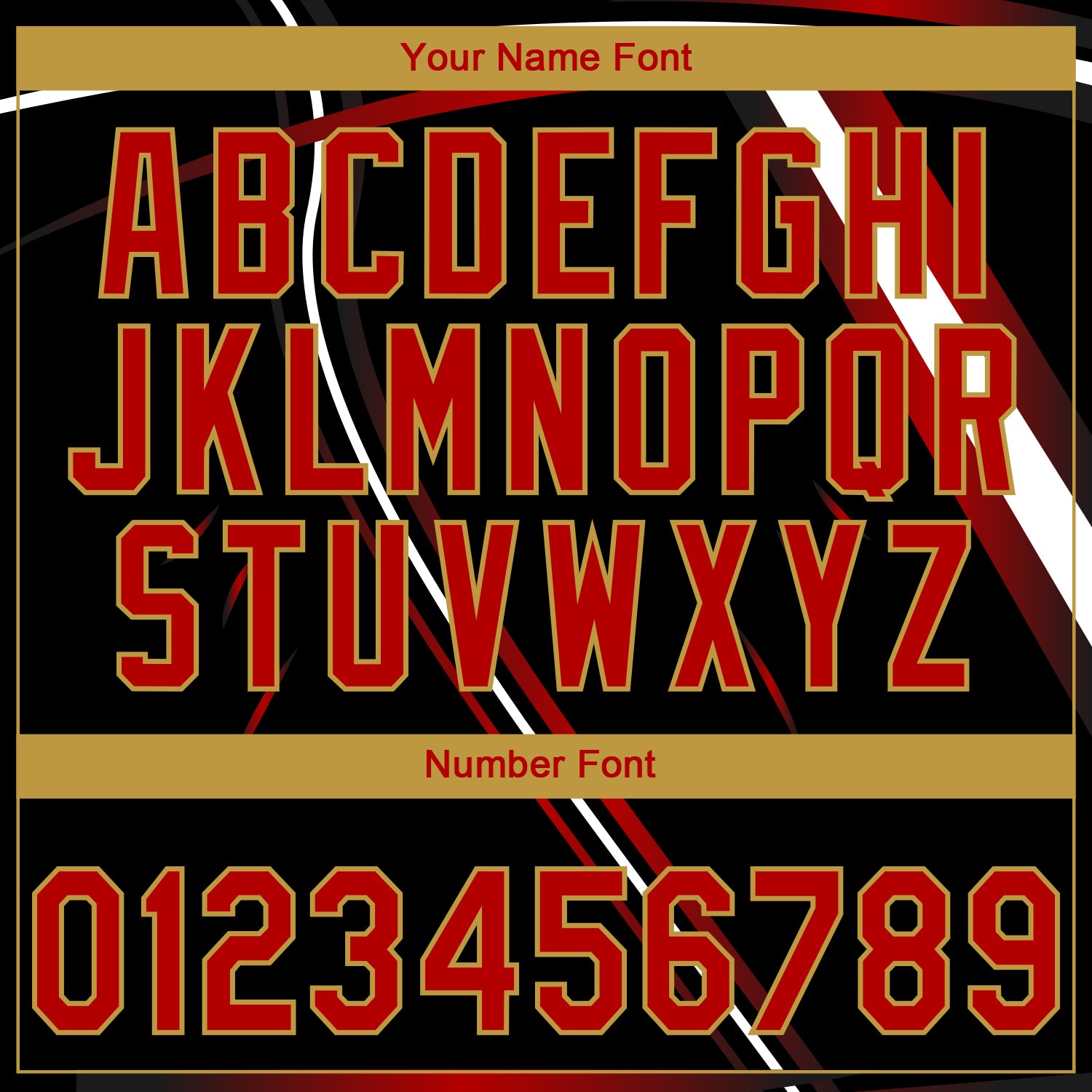 Custom Stitched Black Red Old Gold-White E-sports Pattern Pullover Sweatshirt Hoodie