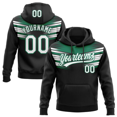Custom Stitched Black White-Kelly Green E-sports Pattern Pullover Sweatshirt Hoodie
