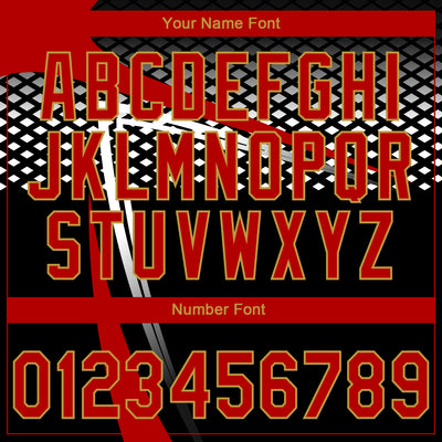 Custom Stitched Red Black Old Gold-White E-sports Pattern Pullover Sweatshirt Hoodie