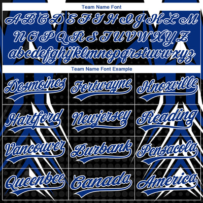 Custom Stitched Royal Black-White E-sports Pattern Pullover Sweatshirt Hoodie