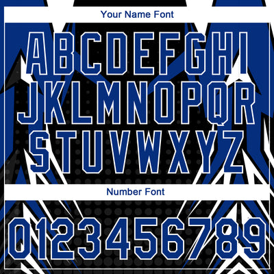 Custom Stitched Royal Black-White E-sports Pattern Pullover Sweatshirt Hoodie