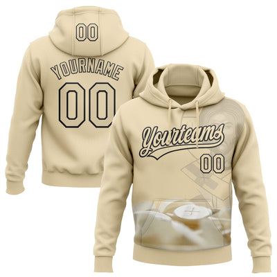 Custom Stitched Cream Black Religion Jesus Christ Pullover Sweatshirt Hoodie