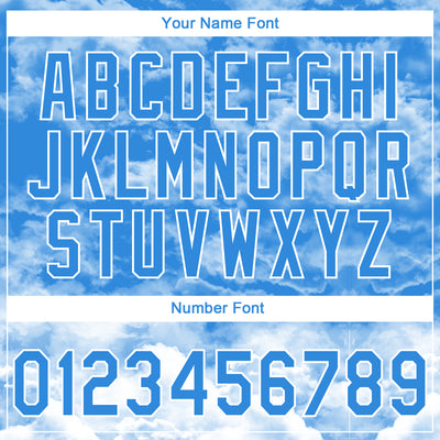 Custom Stitched Powder Blue White Religion The Virgin Mary Pullover Sweatshirt Hoodie