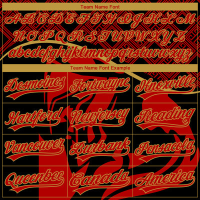 Custom Stitched Red Black-Old Gold Knight Pattern Pullover Sweatshirt Hoodie