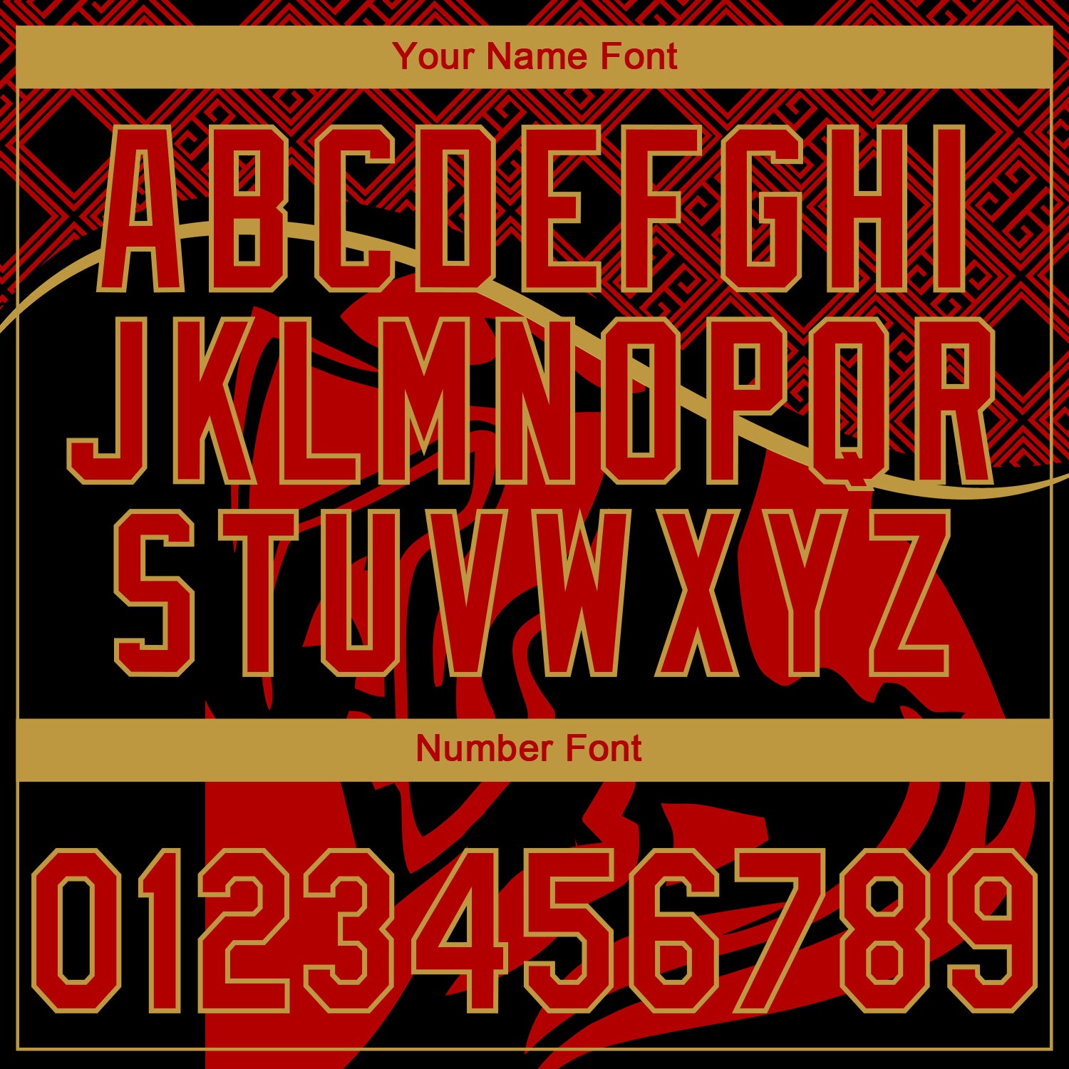 Custom Stitched Red Black-Old Gold Knight Pattern Pullover Sweatshirt Hoodie