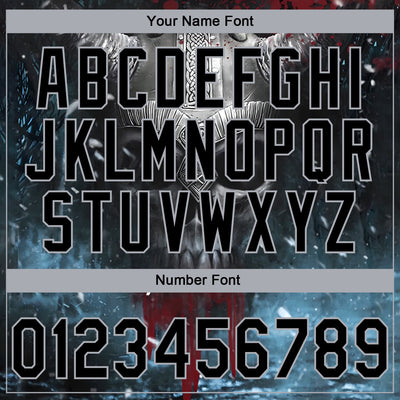 Custom Stitched Black Gray Skull Pattern Pullover Sweatshirt Hoodie