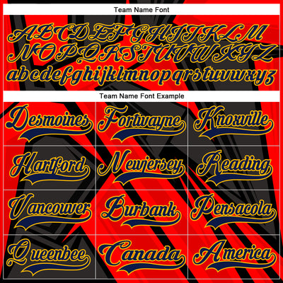 Custom Red Navy Black Gold-White Cyber Mecha E-sport Hockey Jersey