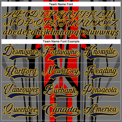 Custom Red Navy Black Gray Gold-White Cyber Mecha E-sport Hockey Jersey