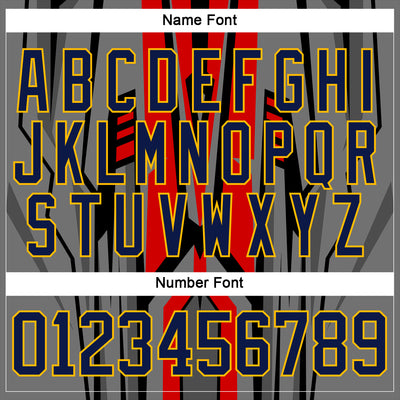 Custom Red Navy Black Gray Gold-White Cyber Mecha E-sport Hockey Jersey