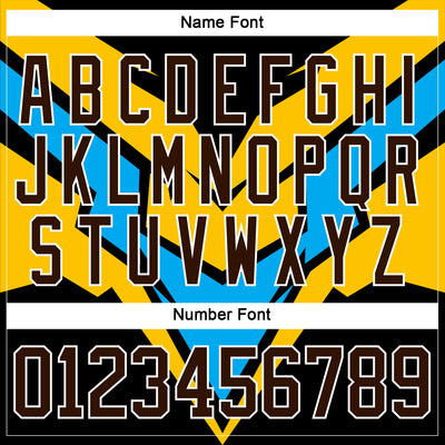 Custom Gold Brown Blue Black-White Cyber Mecha E-sport Hockey Jersey