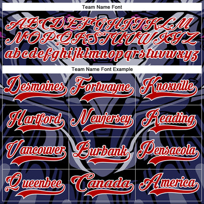 Custom Red Blue Black Purple-White Cyber Mecha E-sport Hockey Jersey