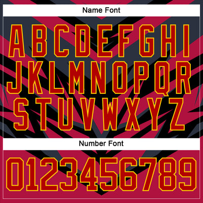 Custom Navy Red Black Yellow-White Cyber Mecha E-sport Hockey Jersey