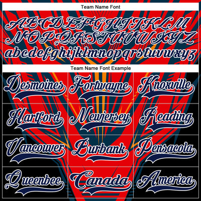 Custom Black Navy Red Orange-White Cyber Mecha E-sport Hockey Jersey