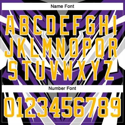 Custom Purple Gold Black Gray-White Cyber Mecha E-sport Hockey Jersey