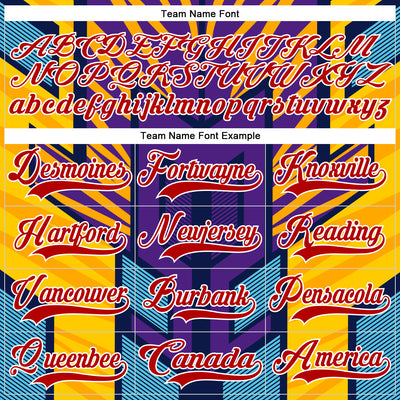 Custom Purple Red Yellow Blue-White Cyber Mecha E-sport Hockey Jersey