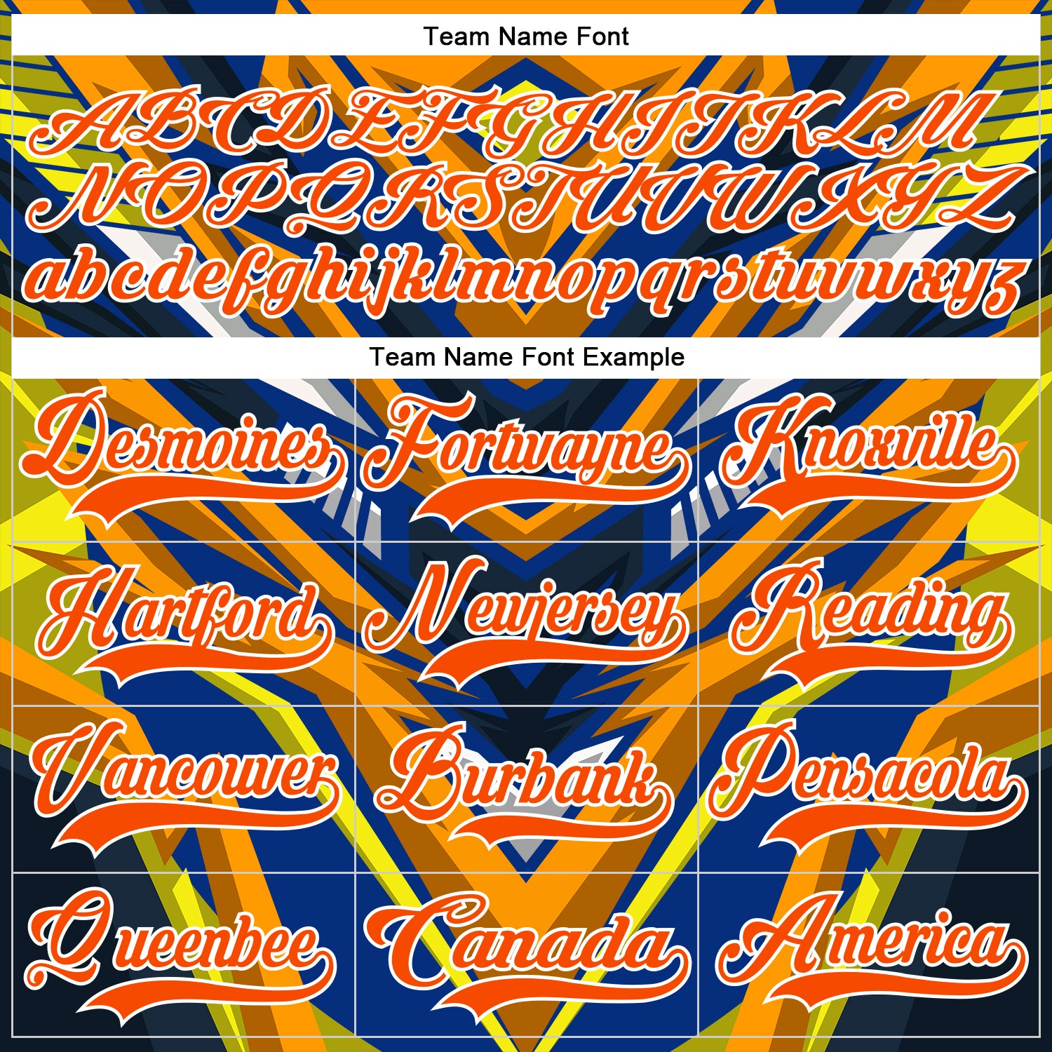 Custom Royal Orange Yellow Black-White Cyber Mecha E-sport Hockey Jersey