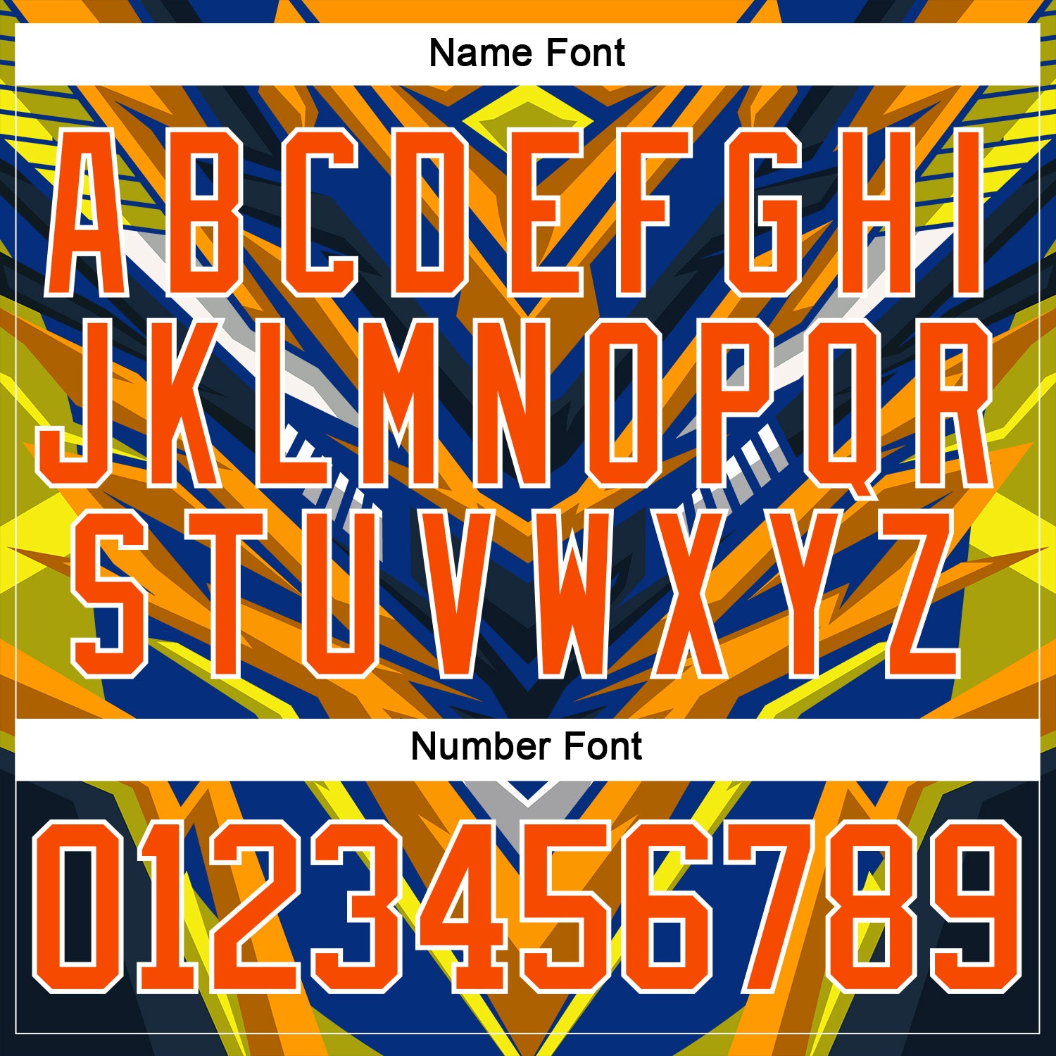 Custom Royal Orange Yellow Black-White Cyber Mecha E-sport Hockey Jersey