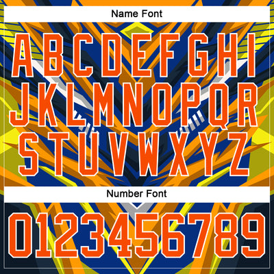 Custom Royal Orange Yellow Black-White Cyber Mecha E-sport Hockey Jersey