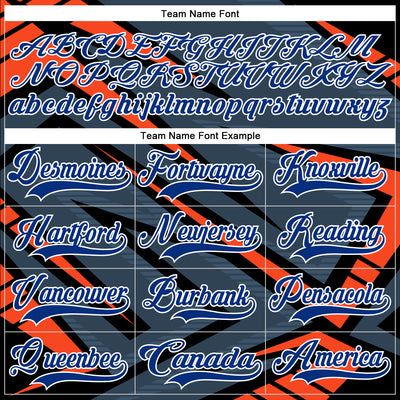 Custom Gray Royal Orange Black-White Cyber Mecha E-sport Hockey Jersey