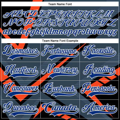 Custom Gray Royal Orange Black-White Cyber Mecha E-sport Hockey Jersey