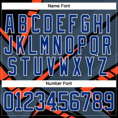 Custom Gray Royal Orange Black-White Cyber Mecha E-sport Hockey Jersey