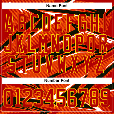 Custom Red Navy Yellow-White Cyber Mecha E-sport Hockey Jersey