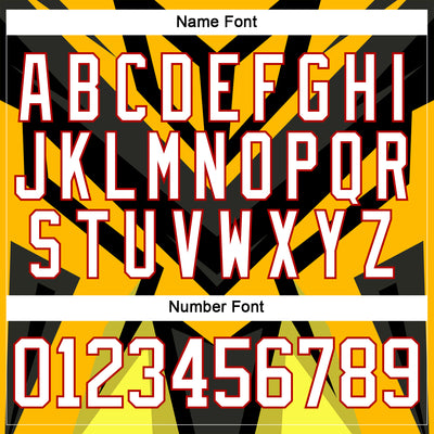 Custom Gold White Black-Red Cyber Mecha E-sport Hockey Jersey