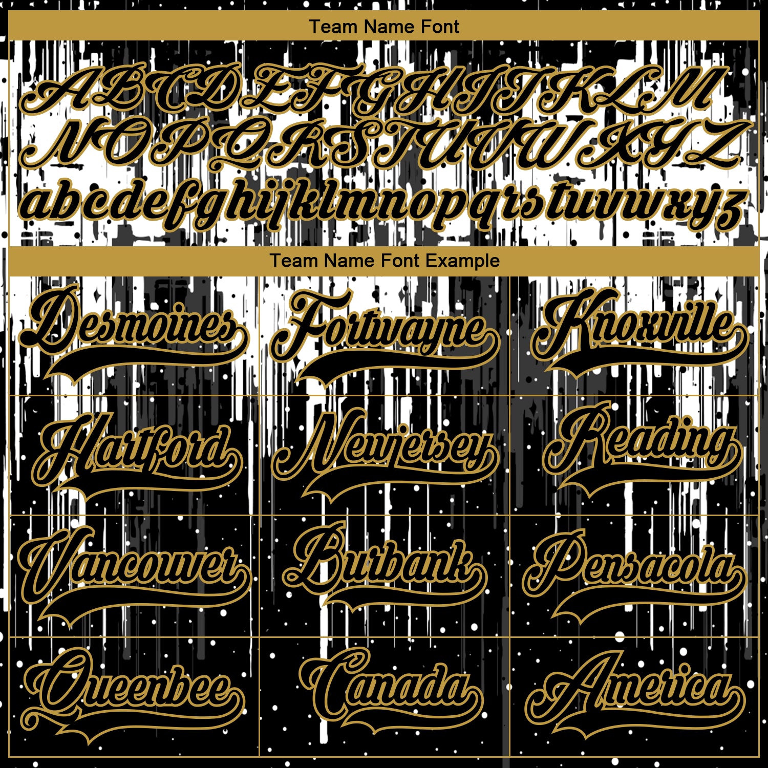 Custom Black Old Gold Steel Gray-White Dripping Splatter Pattern Hockey Lace Neck Jersey