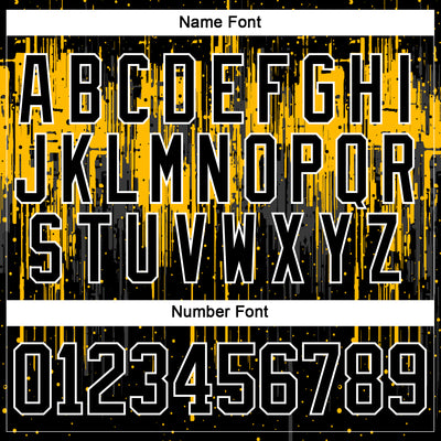 Custom Black Gold Steel Gray-White Dripping Splatter Pattern Hockey Lace Neck Jersey