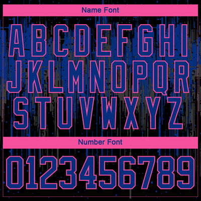 Custom Black Royal Pink Steel Gray-White Dripping Splatter Pattern Hockey Lace Neck Jersey