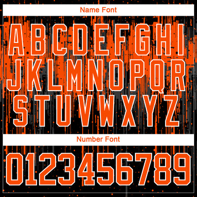 Custom Black Orange Steel Gray-White Dripping Splatter Pattern Hockey Lace Neck Jersey