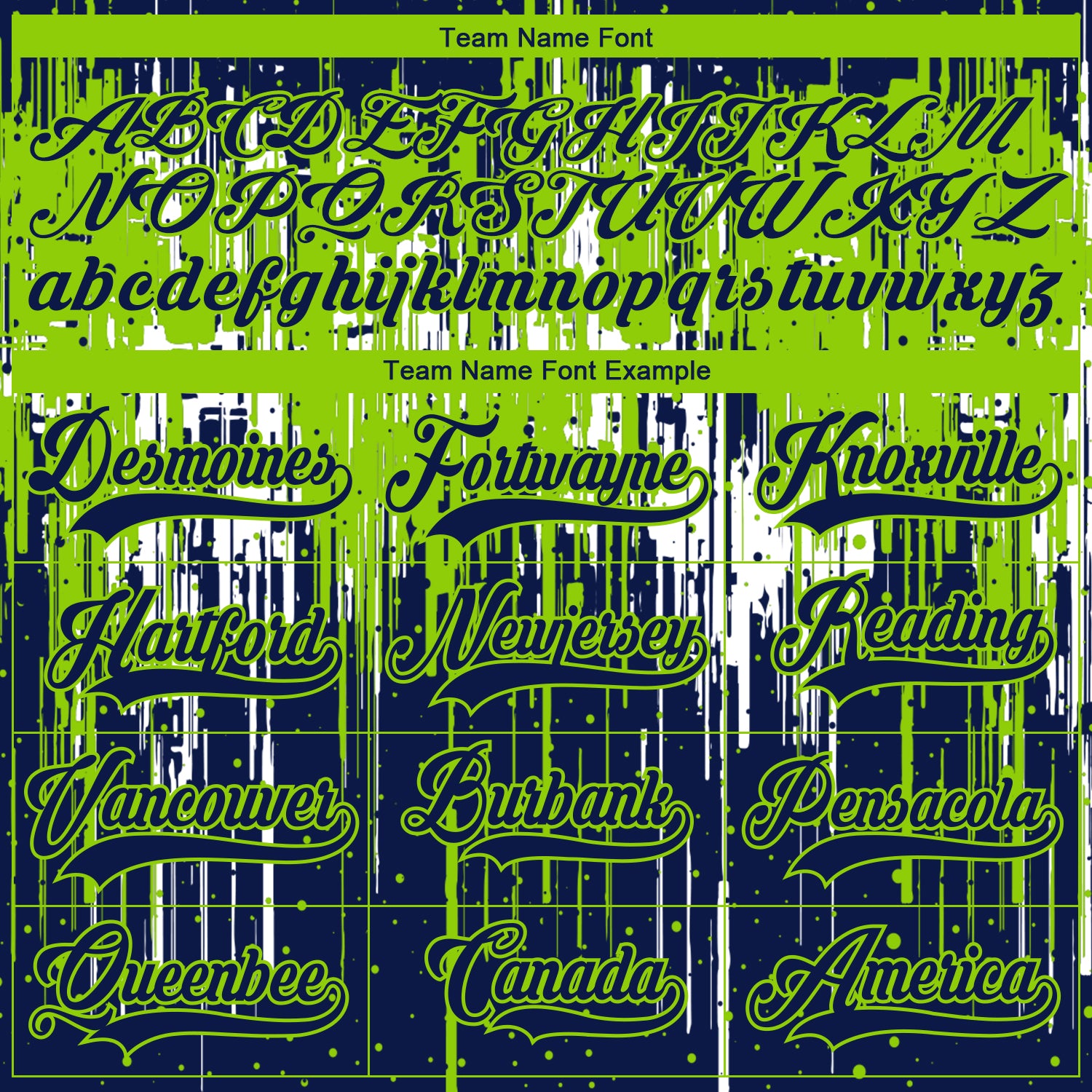 Custom Navy Neon Green-White Dripping Splatter Pattern Hockey Lace Neck Jersey